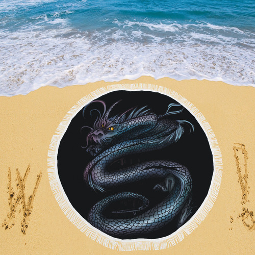 Dragon Swirl Circular Beach Shawl 59"x 59"