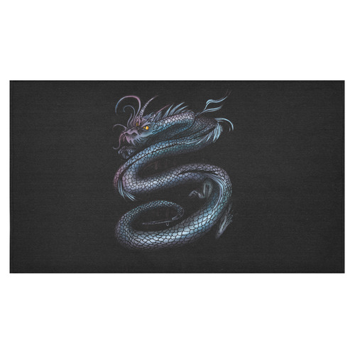 Dragon Swirl Cotton Linen Tablecloth 60"x 104"