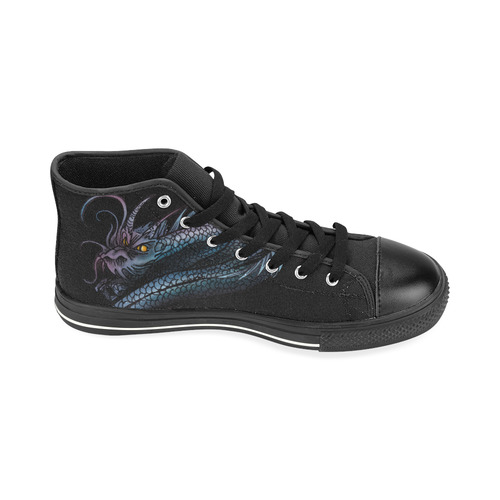 Dragon Swirl High Top Canvas Women's Shoes/Large Size (Model 017)