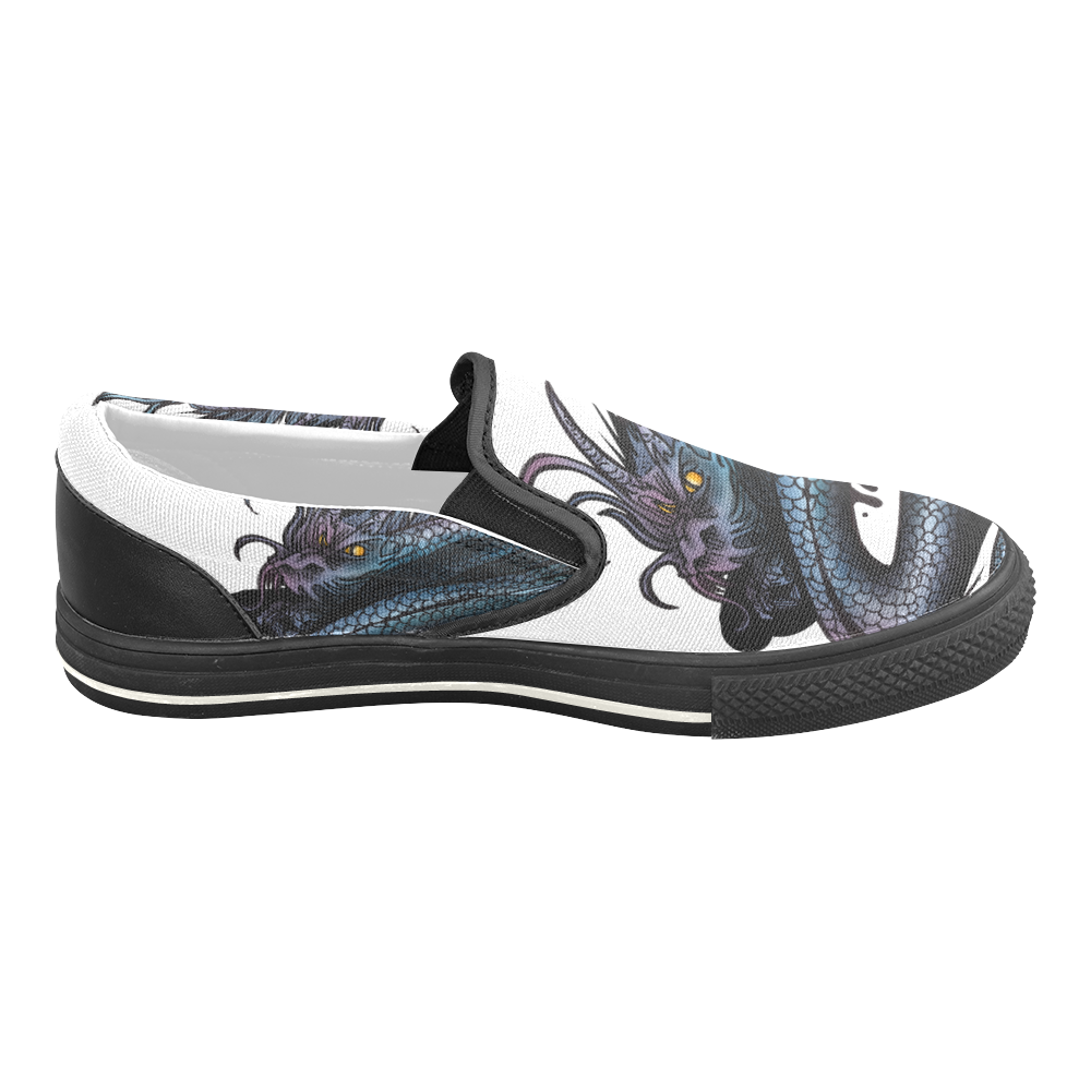 Dragon Swirl Slip-on Canvas Shoes for Kid (Model 019)
