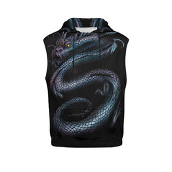 Dragon Swirl All Over Print Sleeveless Hoodie for Men (Model H15)