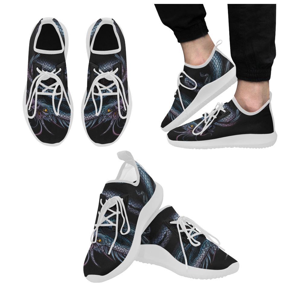 Dragon Swirl Dolphin Ultra Light Running Shoes for Men (Model 035)
