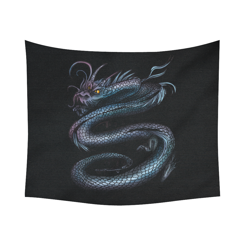 Dragon Swirl Cotton Linen Wall Tapestry 60"x 51"