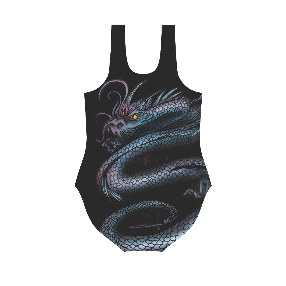 Dragon Swirl Vest One Piece Swimsuit (Model S04)