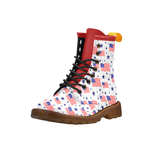 Flag Of The USA Pattern High Grade PU Leather Martin Boots For Men Model 402H