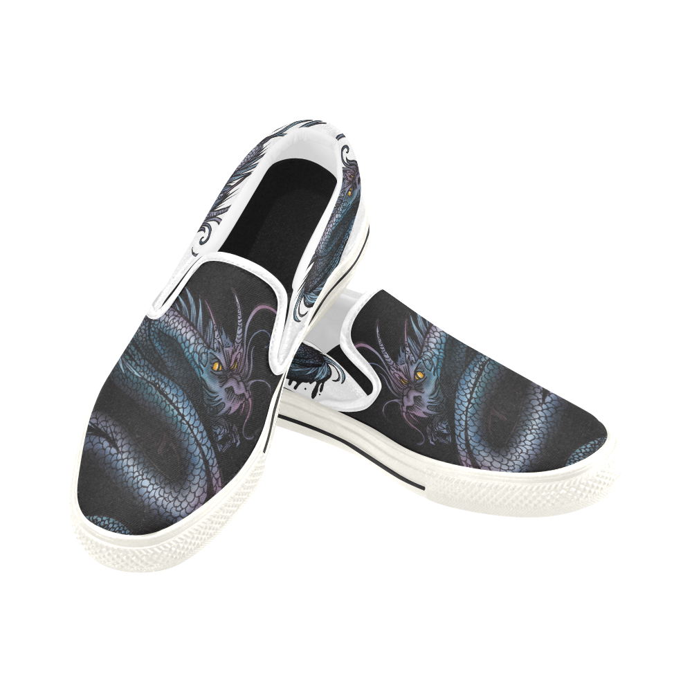 Dragon Swirl Men's Slip-on Canvas Shoes (Model 019)