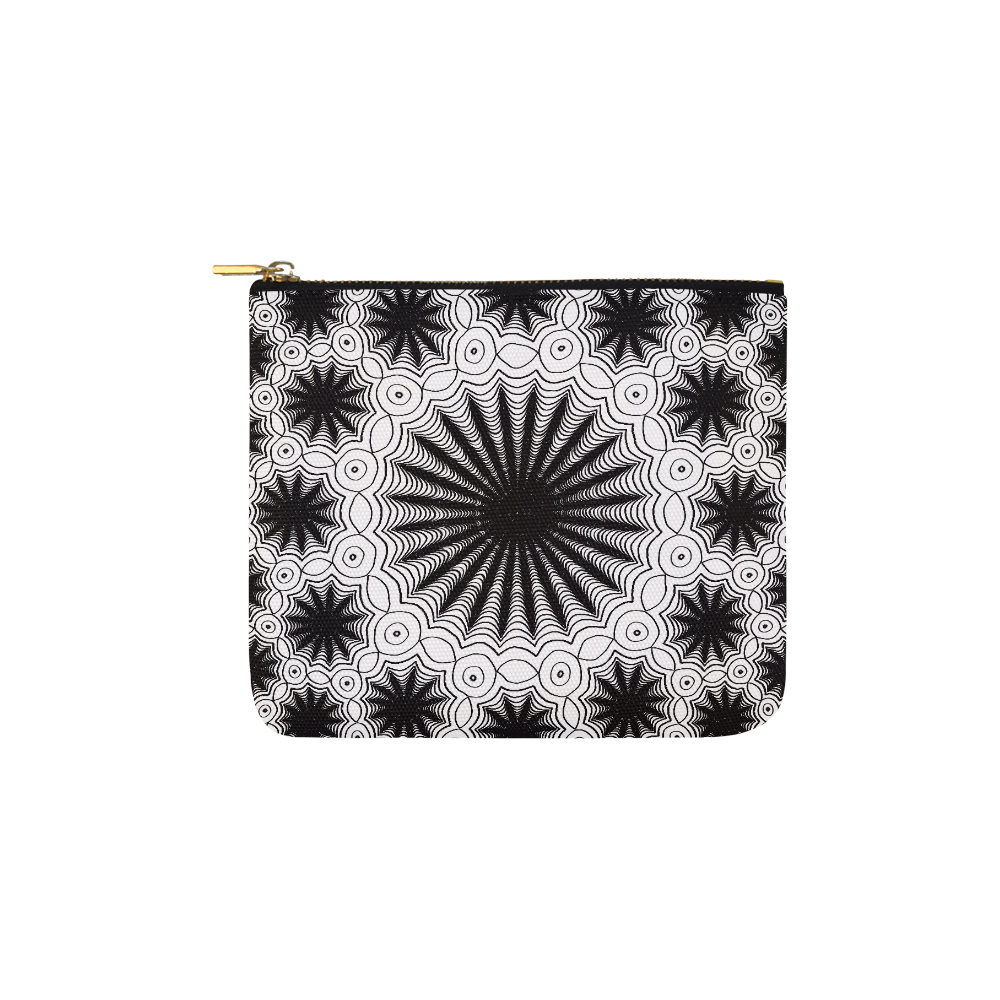 Black and white spiders lace pattern Carry-All Pouch 6''x5''