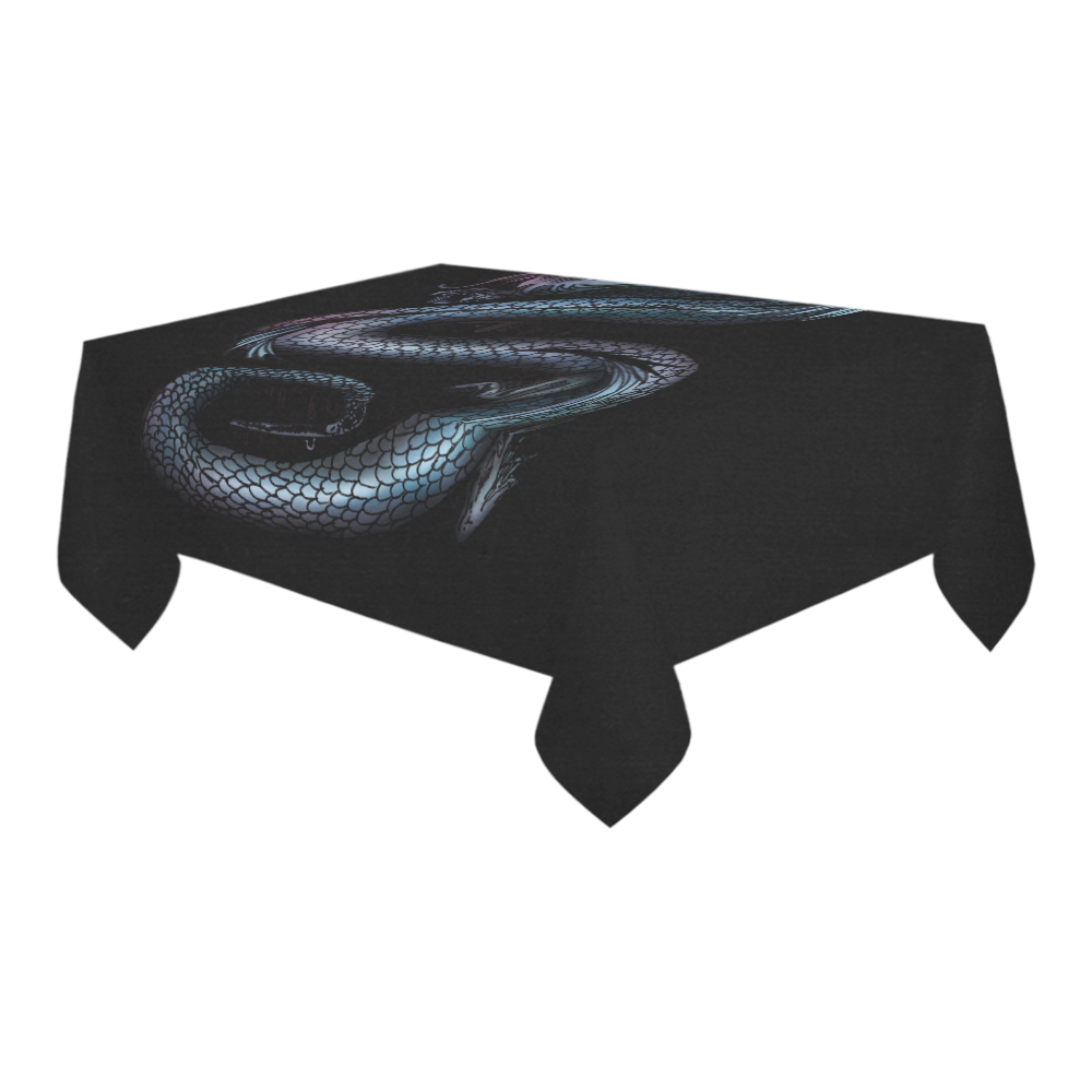 Dragon Swirl Cotton Linen Tablecloth 60" x 90"