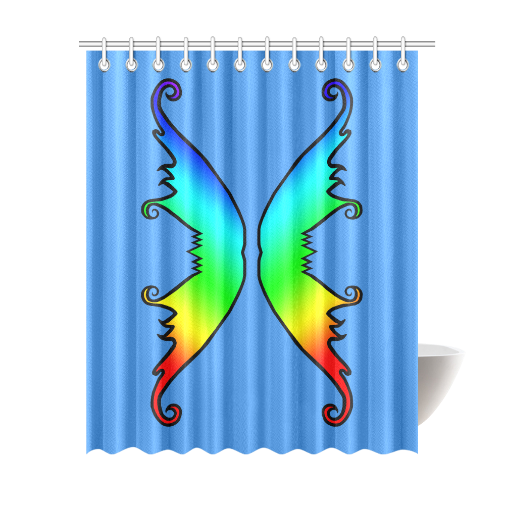 Fairy Wings Rainbow Shower Curtain 69"x84"