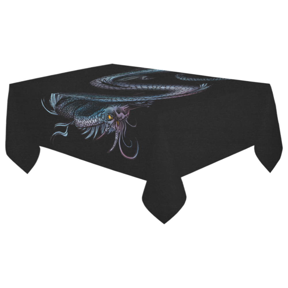 Dragon Swirl Cotton Linen Tablecloth 60"x 104"