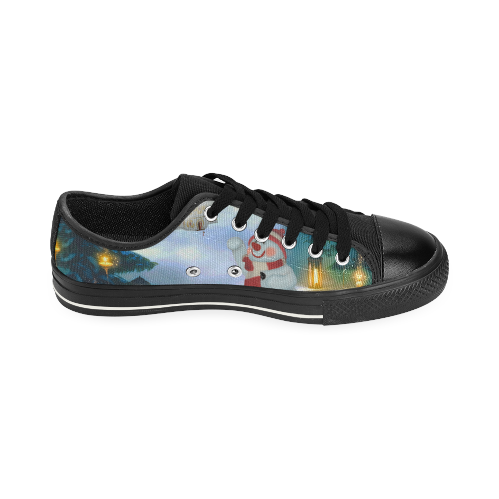 Santa Claus in the night Canvas Women's Shoes/Large Size (Model 018)