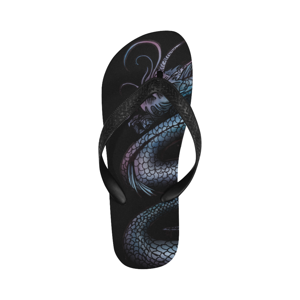Dragon Swirl Flip Flops for Men/Women (Model 040)