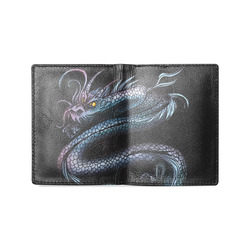 Dragon Swirl Men's Leather Wallet (Model 1612)
