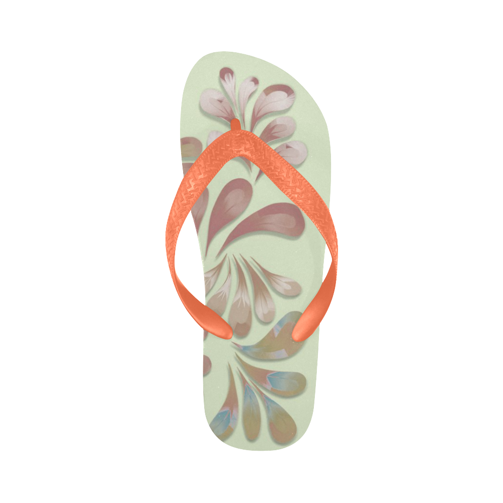 Pastel Floral Dance Pattern Flip Flops for Men/Women (Model 040)