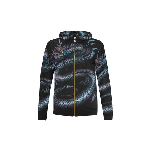 Dragon Swirl All Over Print Full Zip Hoodie for Kid (Model H14)