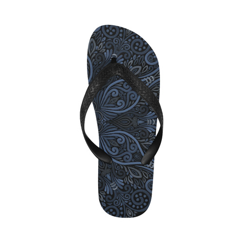 Blue Mandala Pattern with 3D effect Flip Flops for Men/Women (Model 040)