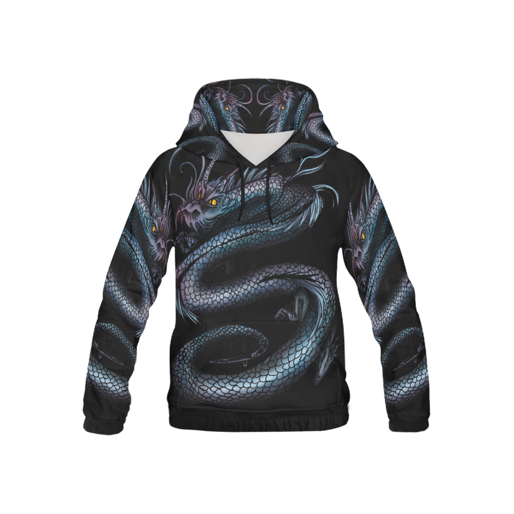 Dragon Swirl All Over Print Hoodie for Kid (USA Size) (Model H13)