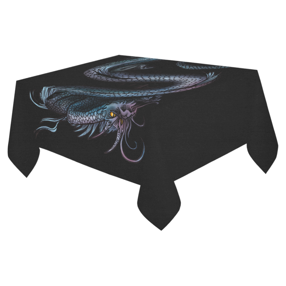 Dragon Swirl Cotton Linen Tablecloth 52"x 70"