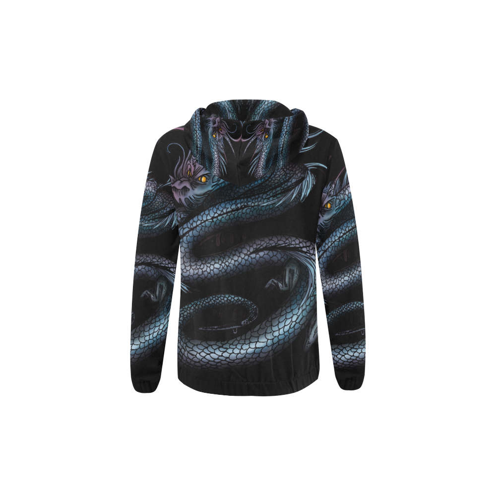 Dragon Swirl All Over Print Full Zip Hoodie for Kid (Model H14)