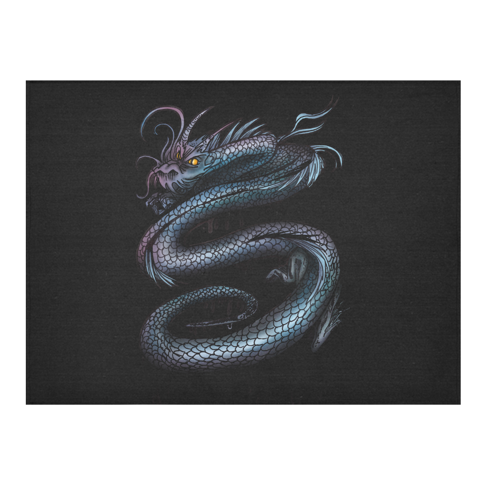 Dragon Swirl Cotton Linen Tablecloth 52"x 70"