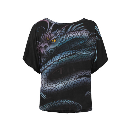 Dragon Swirl Women's Batwing-Sleeved Blouse T shirt (Model T44)