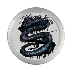 Dragon Swirl Silver Color Wall Clock