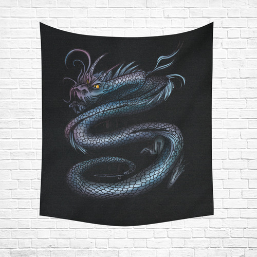 Dragon Swirl Cotton Linen Wall Tapestry 51"x 60"