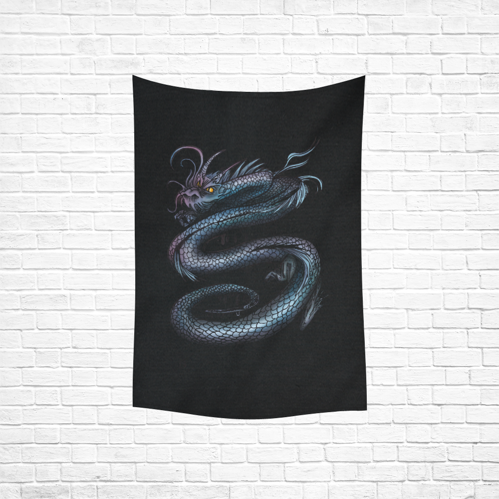 Dragon Swirl Cotton Linen Wall Tapestry 40"x 60"