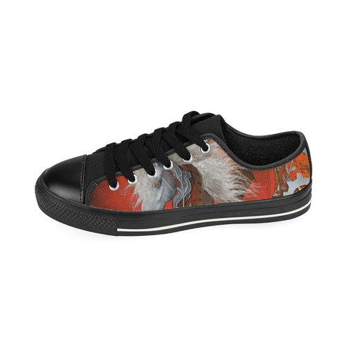 Awesome steampunk horse with wings Canvas Women's Shoes/Large Size (Model 018)