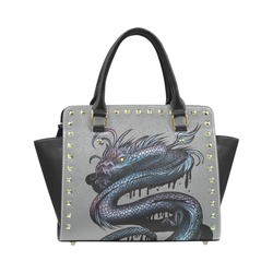 Dragon Swirl Rivet Shoulder Handbag (Model 1645)
