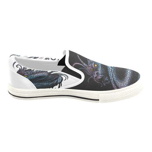 Dragon Swirl Men's Slip-on Canvas Shoes (Model 019)