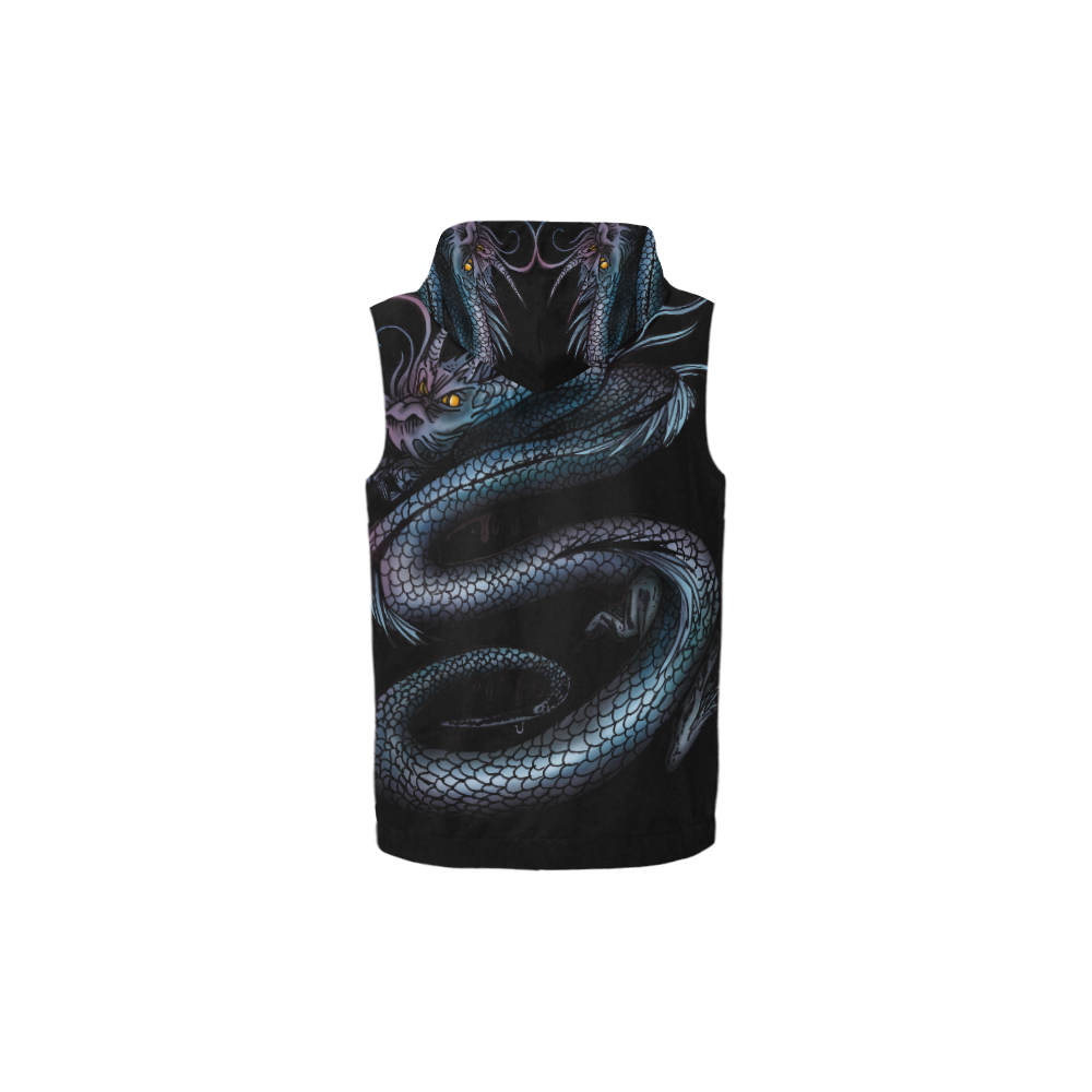 Dragon Swirl All Over Print Sleeveless Zip Up Hoodie for Kid (Model H16)