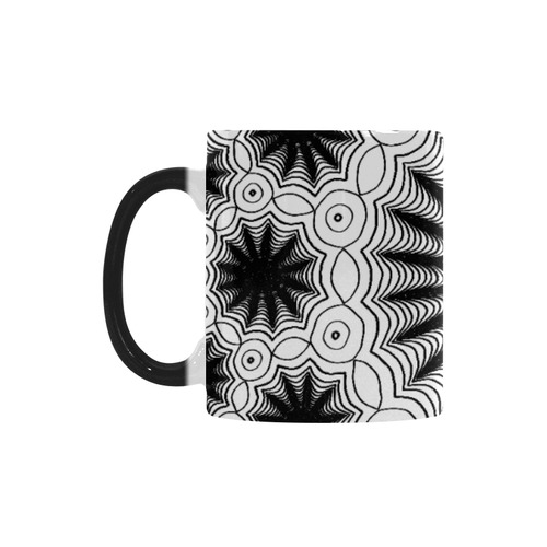 Black and white spiders lace pattern Custom Morphing Mug