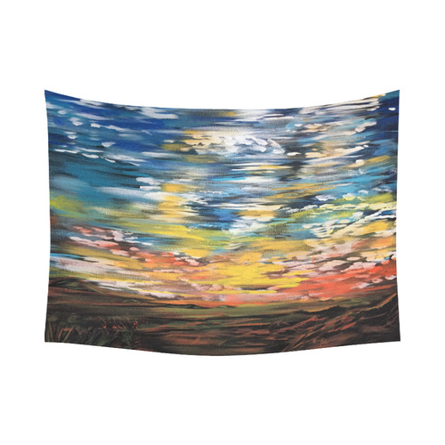 Sundown Cotton Linen Wall Tapestry 80"x 60"