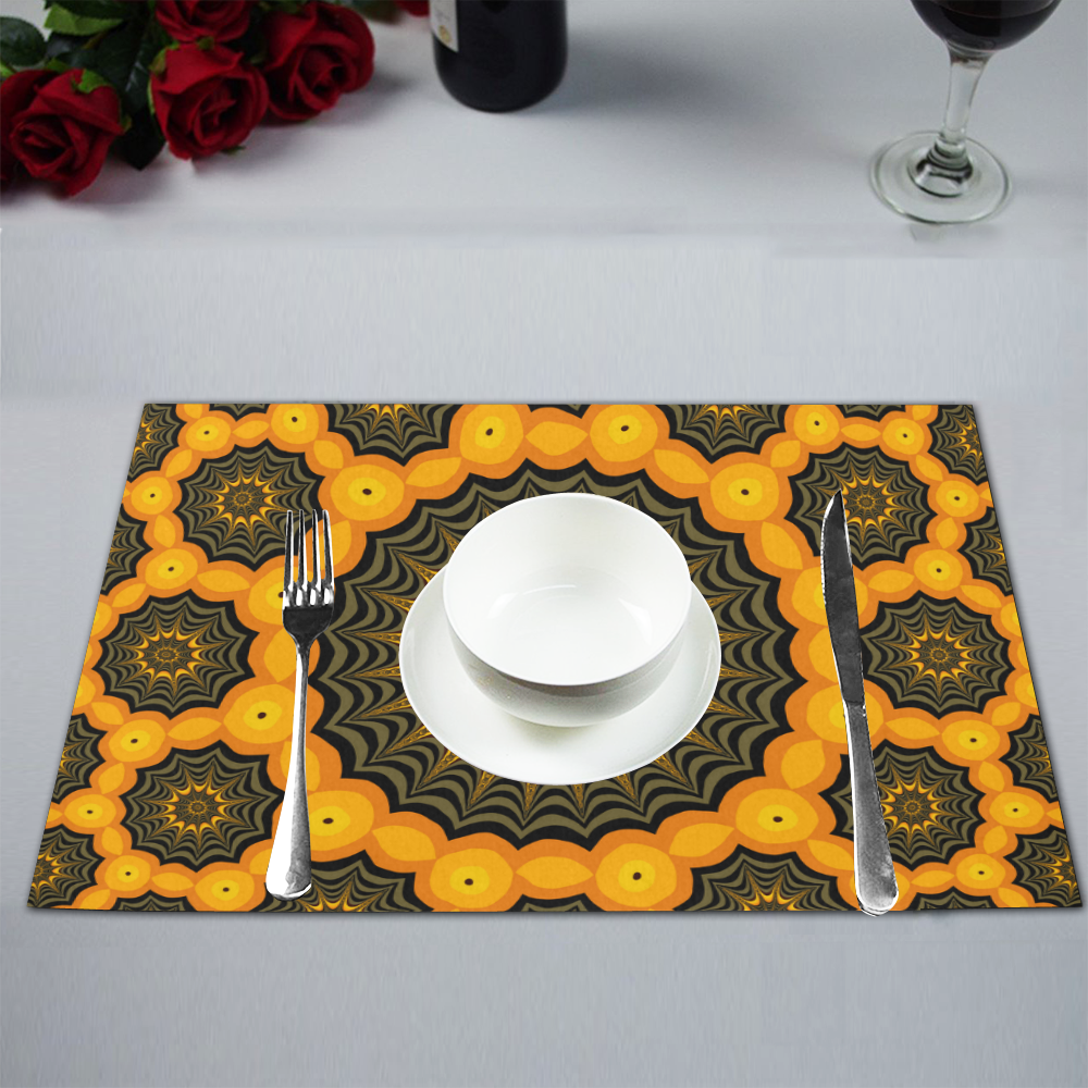 Halloween fractal spider webs Placemat 12’’ x 18’’ (Set of 2)