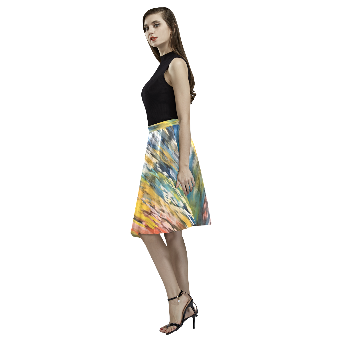 Sundown Melete Pleated Midi Skirt (Model D15)