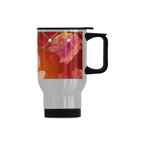 Beautiful soft roses Travel Mug (Silver) (14 Oz)