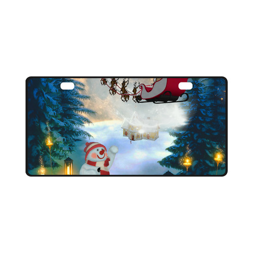 Santa Claus in the night License Plate