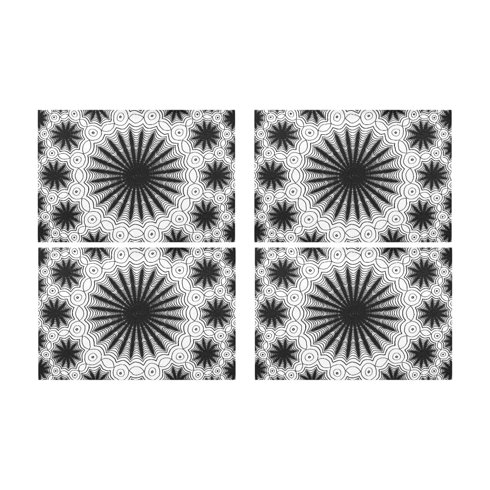 Black and white spiders lace pattern Placemat 12’’ x 18’’ (Set of 4)
