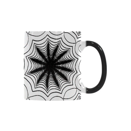 Black and white spider on spiderweb Custom Morphing Mug