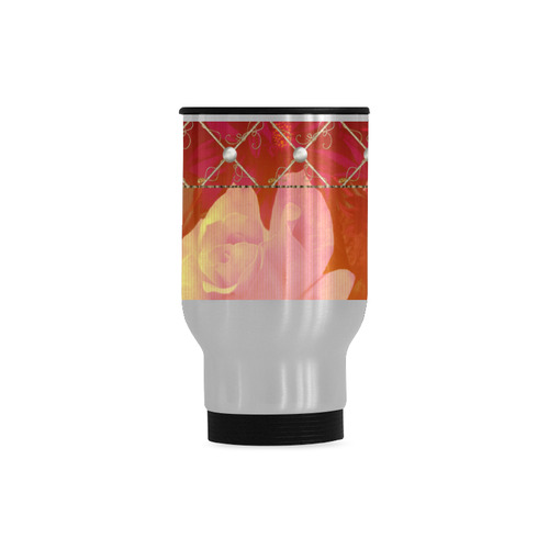 Beautiful soft roses Travel Mug (Silver) (14 Oz)