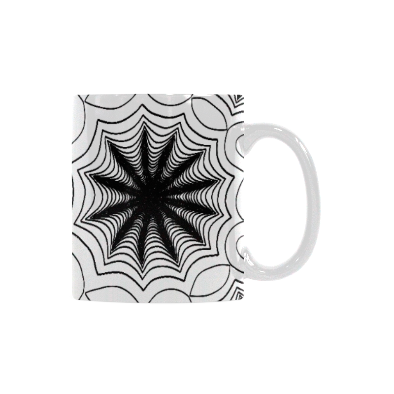 Black and white spider on spiderweb White Mug(11OZ)