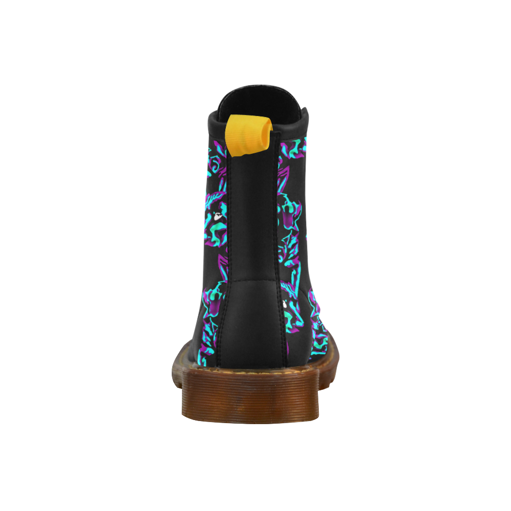 Rainbow Animals - dog High Grade PU Leather Martin Boots For Women Model 402H