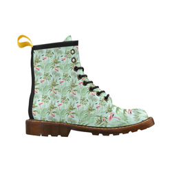 Tropical Flamingo Pattern II High Grade PU Leather Martin Boots For Men Model 402H