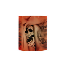 Creepy skulls on red background Custom Morphing Mug