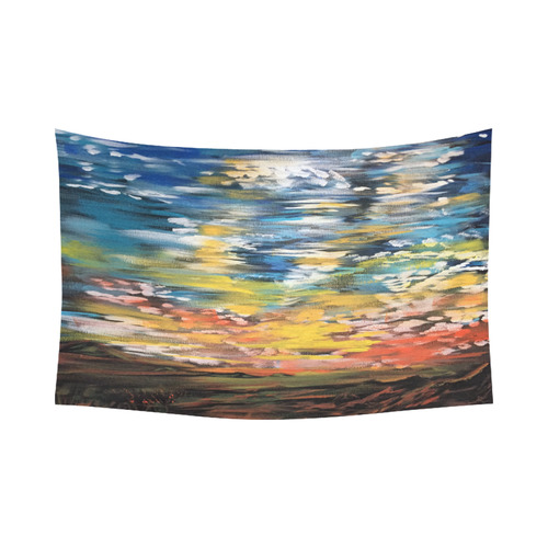 Sundown Cotton Linen Wall Tapestry 90"x 60"