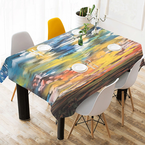 Sundown Cotton Linen Tablecloth 52"x 70"