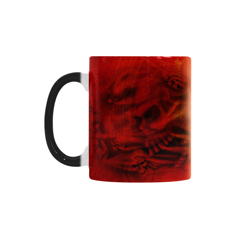 Creepy skulls on red background Custom Morphing Mug
