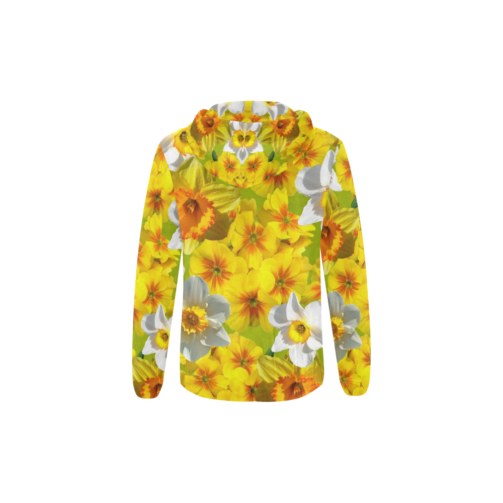 Daffodil Surprise All Over Print Full Zip Hoodie for Kid (Model H14)