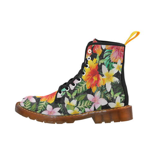 Tropical Flowers Butterflies III Custom Canvas Boots For Men Model 1203H